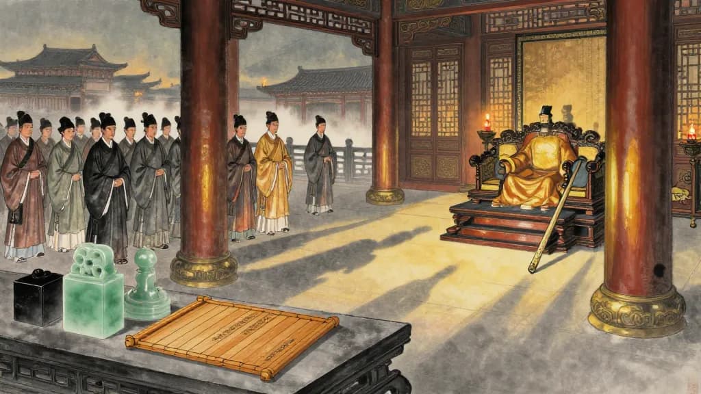 重令 (Weighting the Commands) — Chinese ink painting