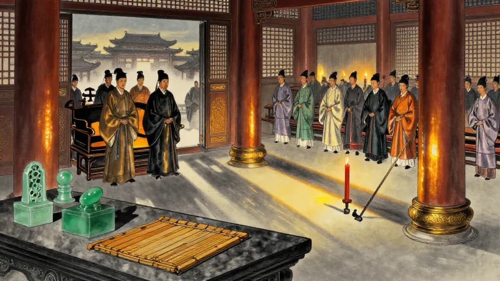 問 (Inquiry) — Chinese ink painting