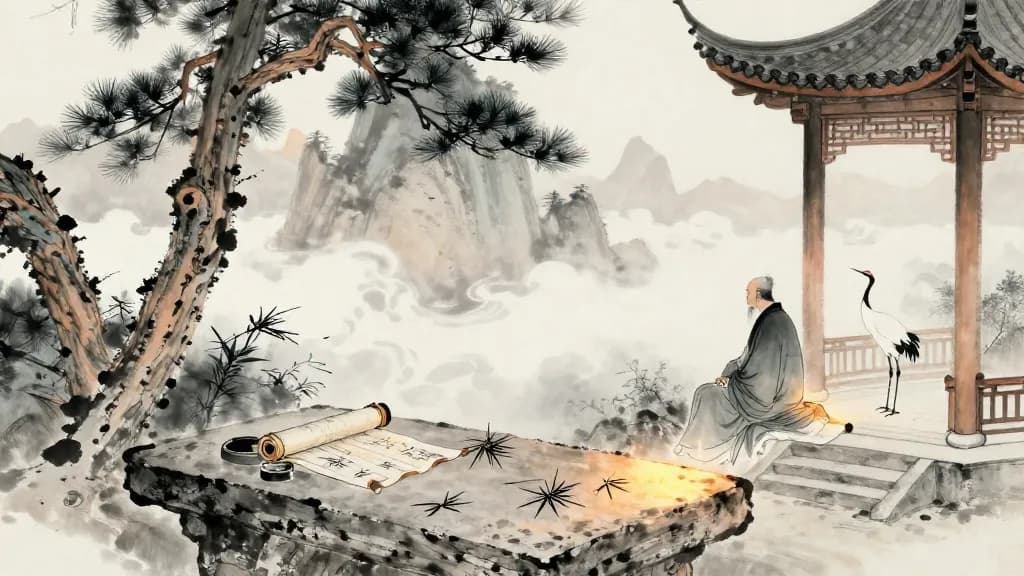 君臣上 (Ruler and Minister, Part One) — Chinese ink painting