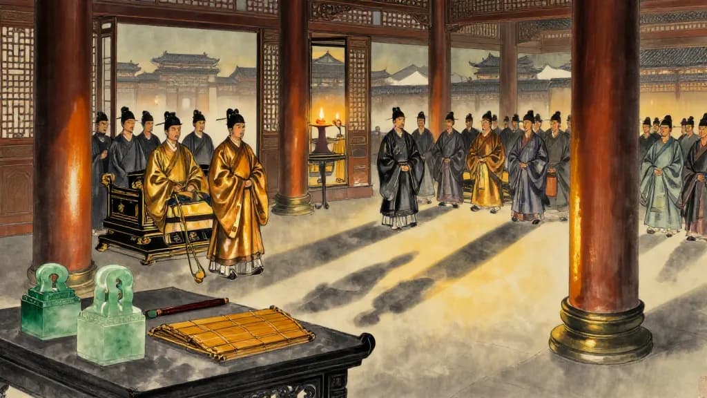 君臣下 (Ruler and Minister, Part Two) — Chinese ink painting