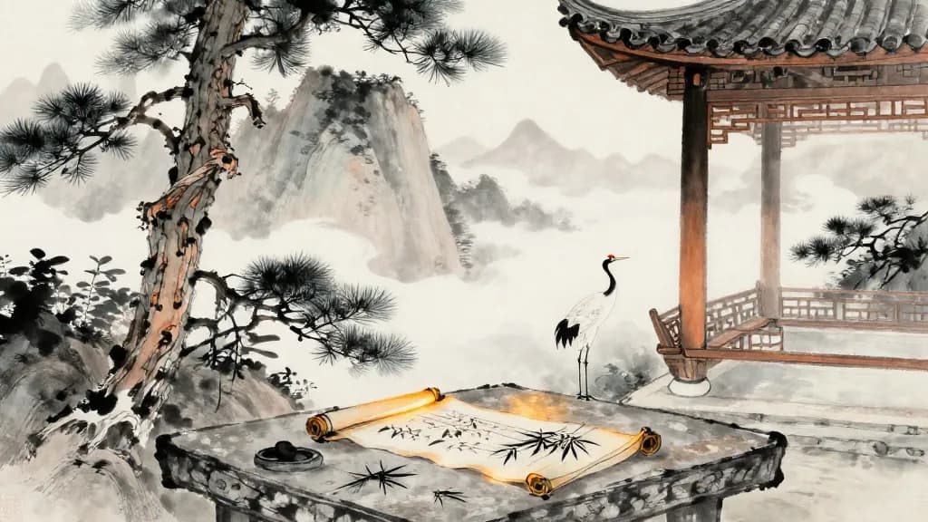 四稱 (The Four Weighings) — Chinese ink painting