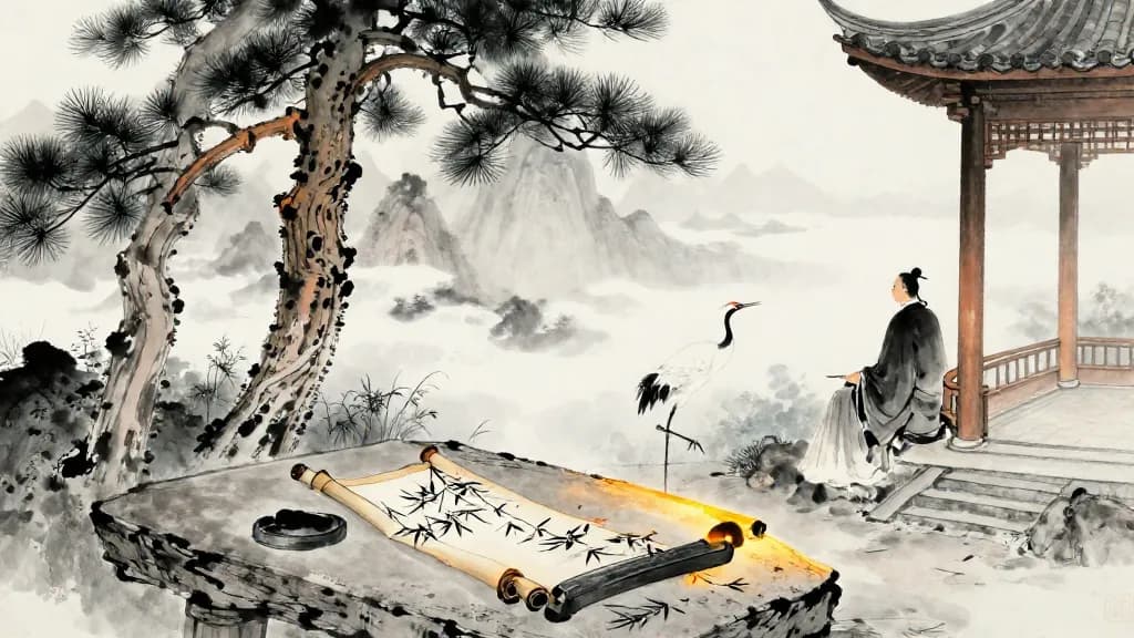 治國 (Governing the State) — Chinese ink painting