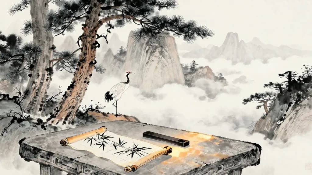 禁藏 (Prohibition and Storing) — Chinese ink painting
