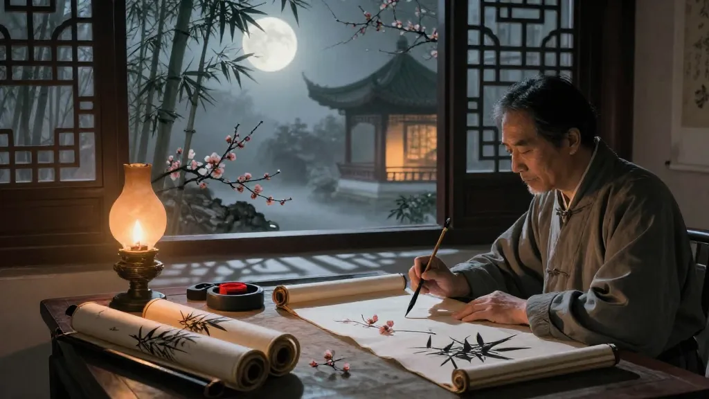 問霸 (Asking About Hegemony) — Chinese ink painting