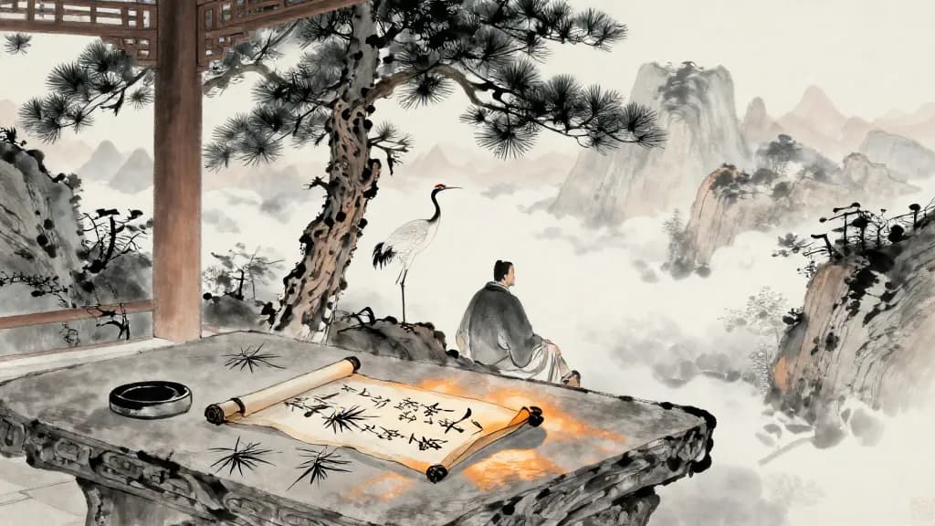 形勢解 (Commentary on Situational Power) — Chinese ink painting