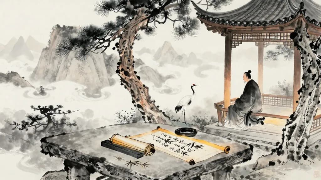 山權數 (Mountain Authority Calculations) — Chinese ink painting