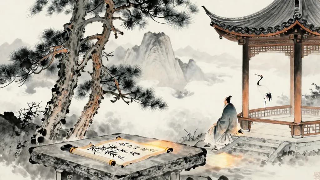 輕重己 (Light and Heavy, Part F) — Chinese ink painting