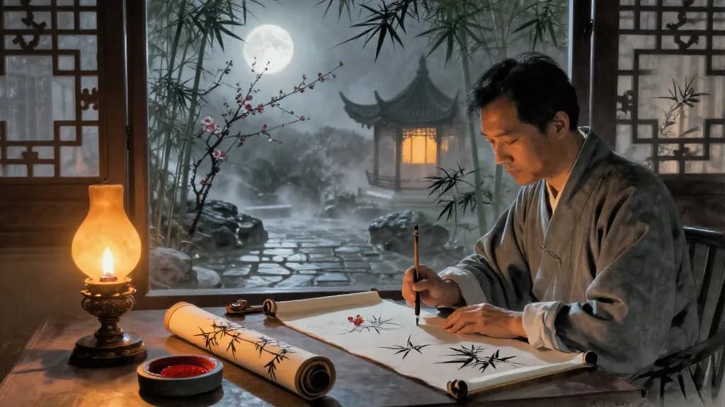 輕重庚 (Light and Heavy, Part G) — Chinese ink painting