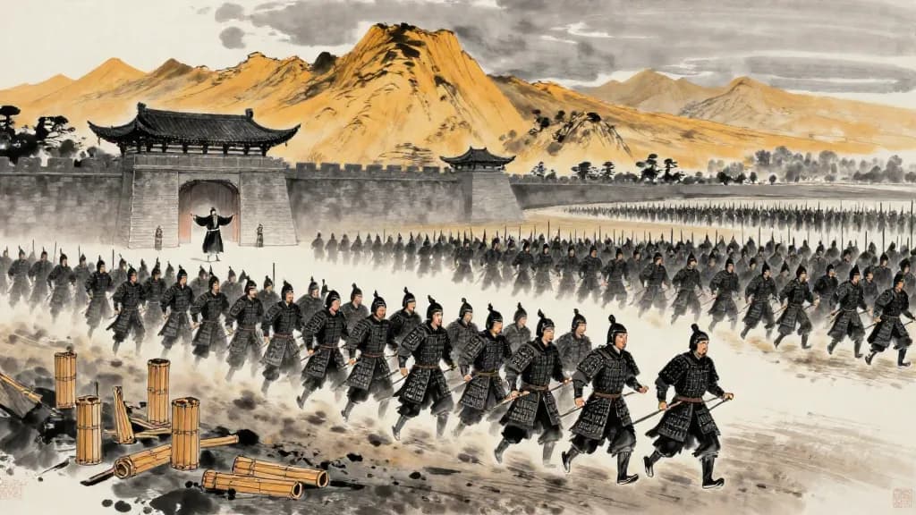 初見秦 (First Audience with Qin) — Chinese ink painting