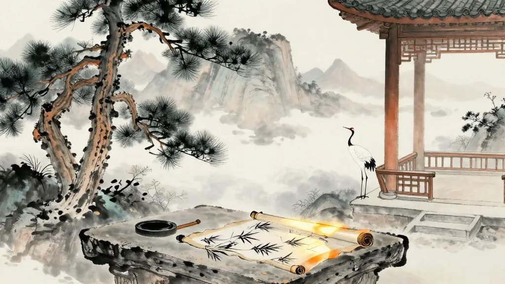 守國 (Guarding the State) — Chinese ink painting