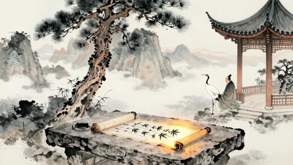 順啟 (Yielding Awakening) — Chinese ink painting