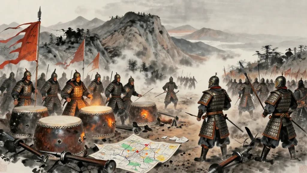 三陳 (Three Formations) — Chinese ink painting