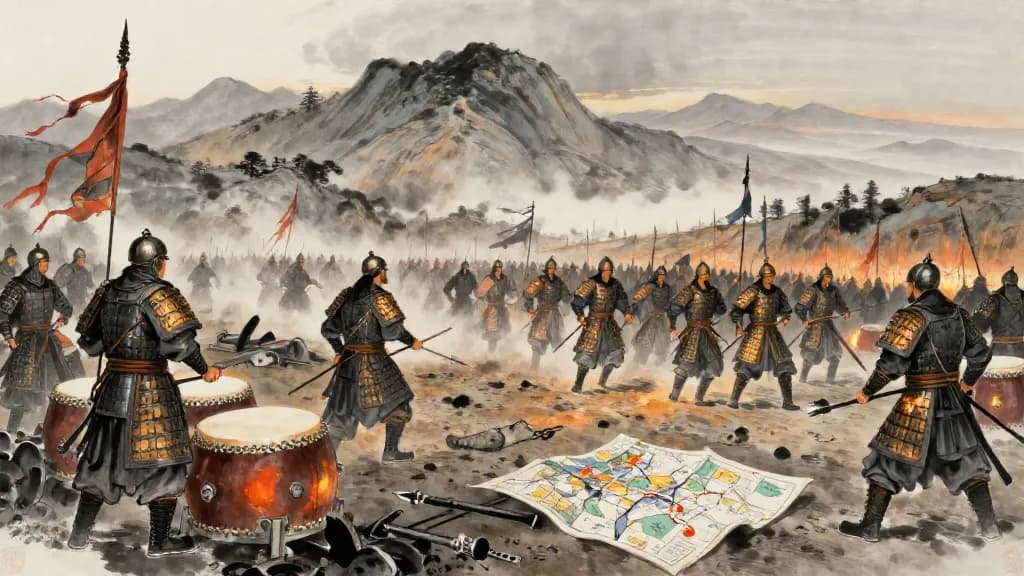 疾戰 (Rapid Battle) — Chinese ink painting