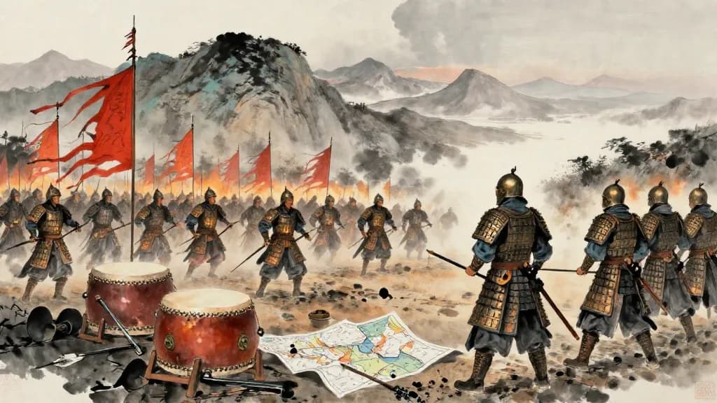 軍略 (Military Strategy) — Chinese ink painting