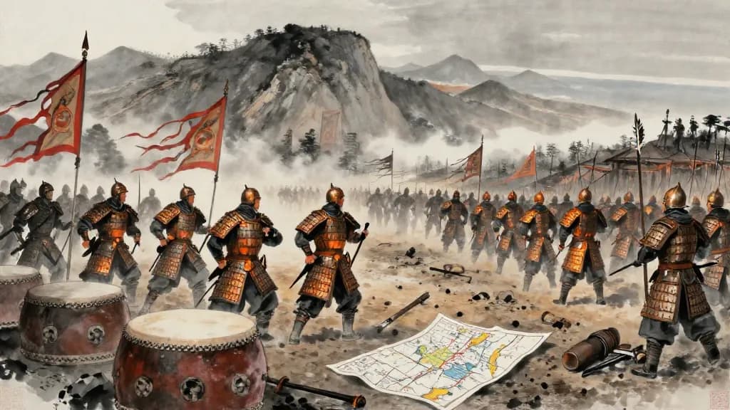 臨境 (Approaching the Border) — Chinese ink painting