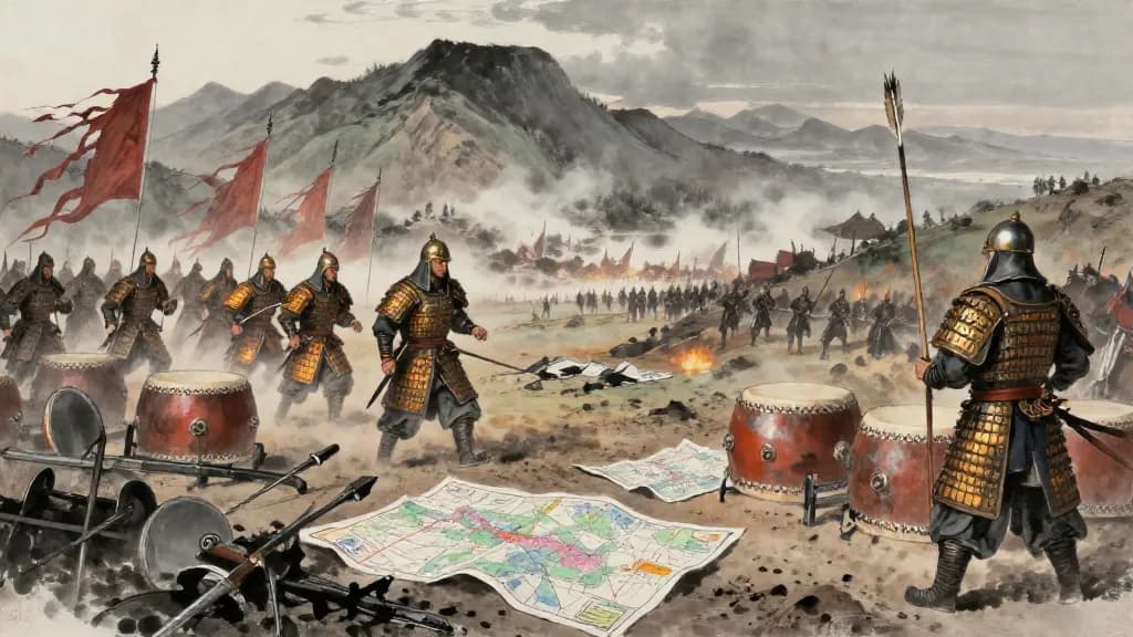 火戰 (Fire Warfare) — Chinese ink painting