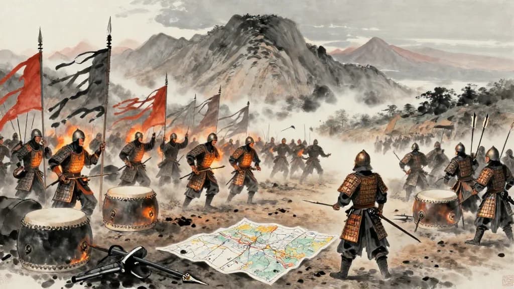 林戰 (Forest Warfare) — Chinese ink painting