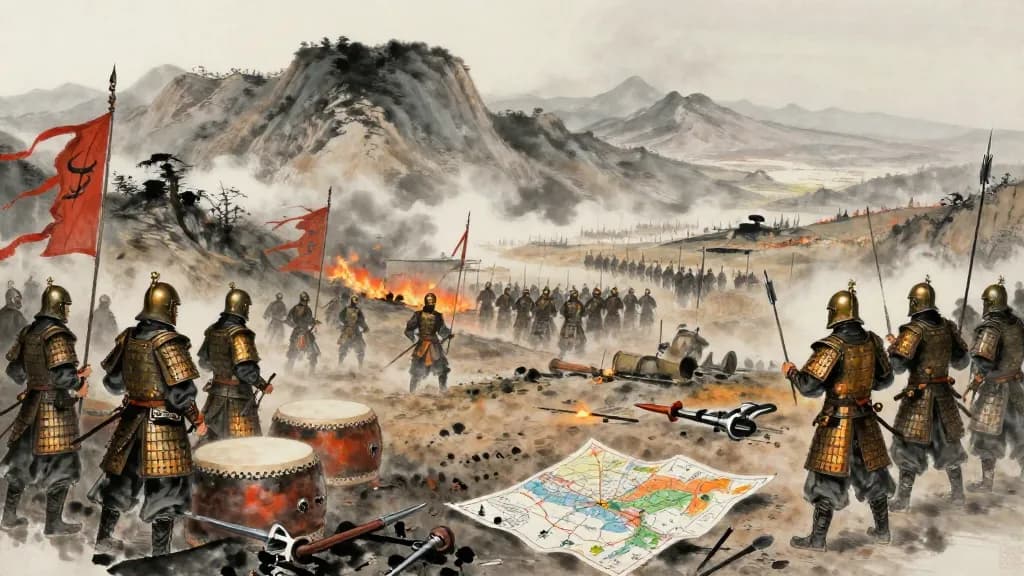 突戰 (Sudden Battle) — Chinese ink painting