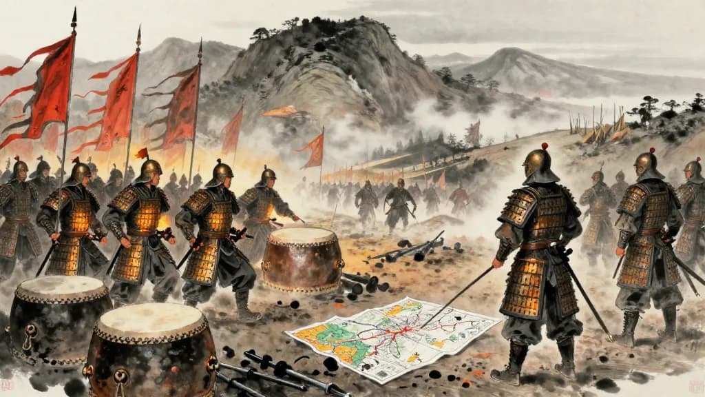 敵強 (Enemy Strength) — Chinese ink painting