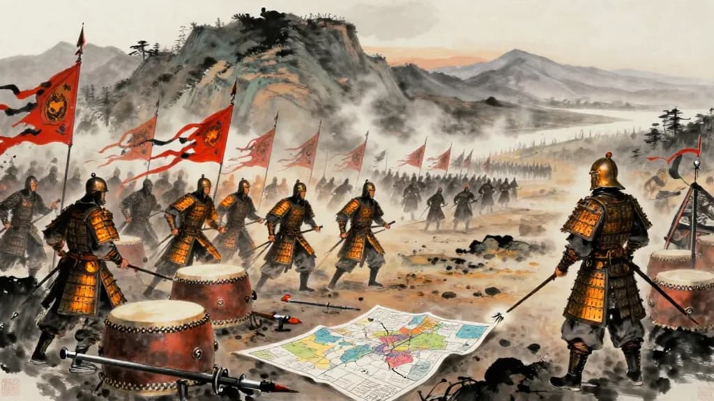 分兵 (Dividing Troops) — Chinese ink painting