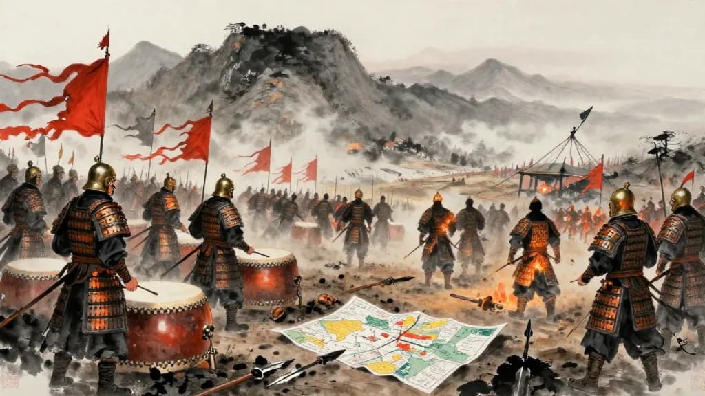 教戰 (Teaching Battle) — Chinese ink painting