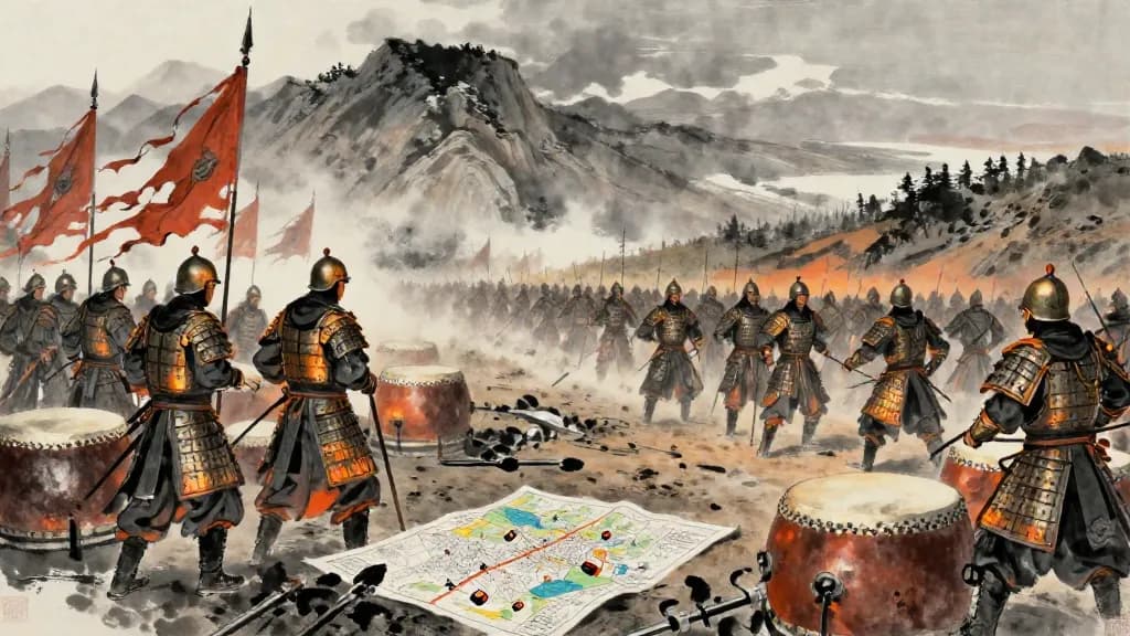 武車士 (Martial Chariot Officers) — Chinese ink painting