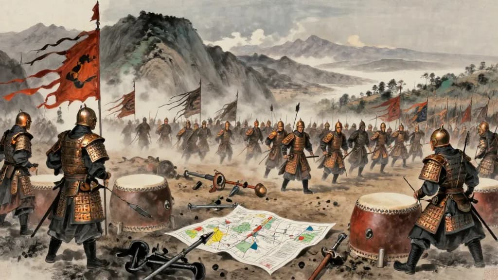 武騎士 (Martial Cavalry Officers) — Chinese ink painting