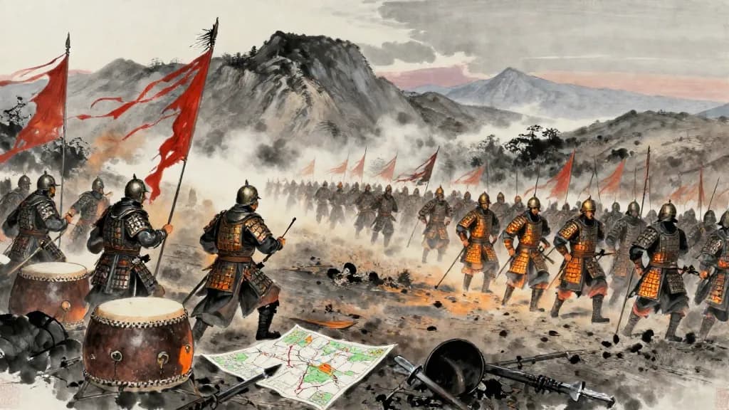 戰車 (Chariot Warfare) — Chinese ink painting