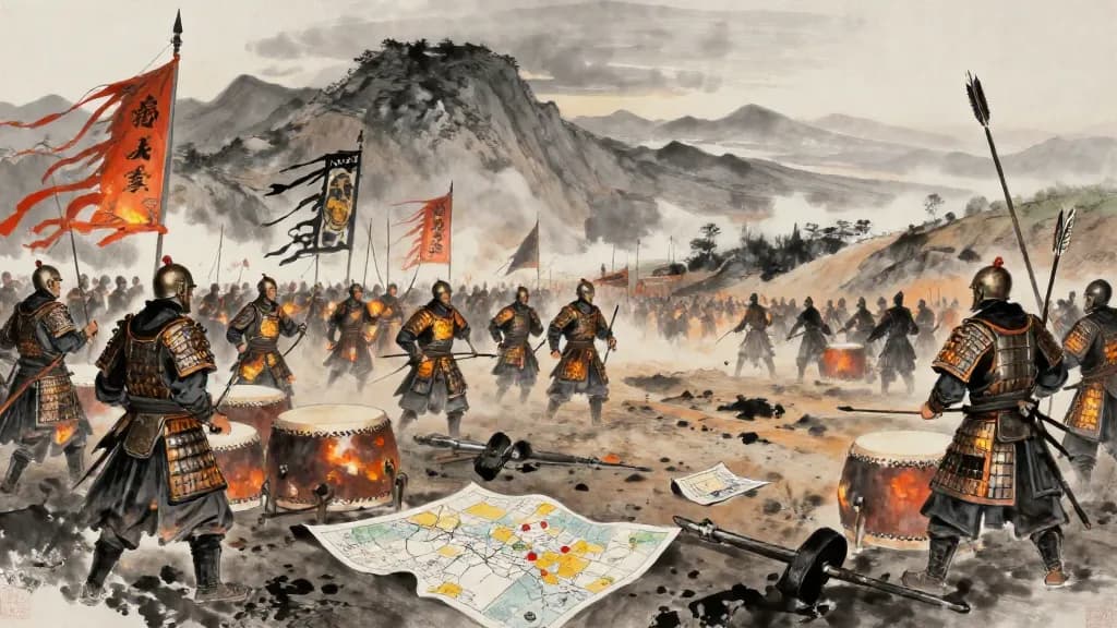 戰騎 (Cavalry Warfare) — Chinese ink painting