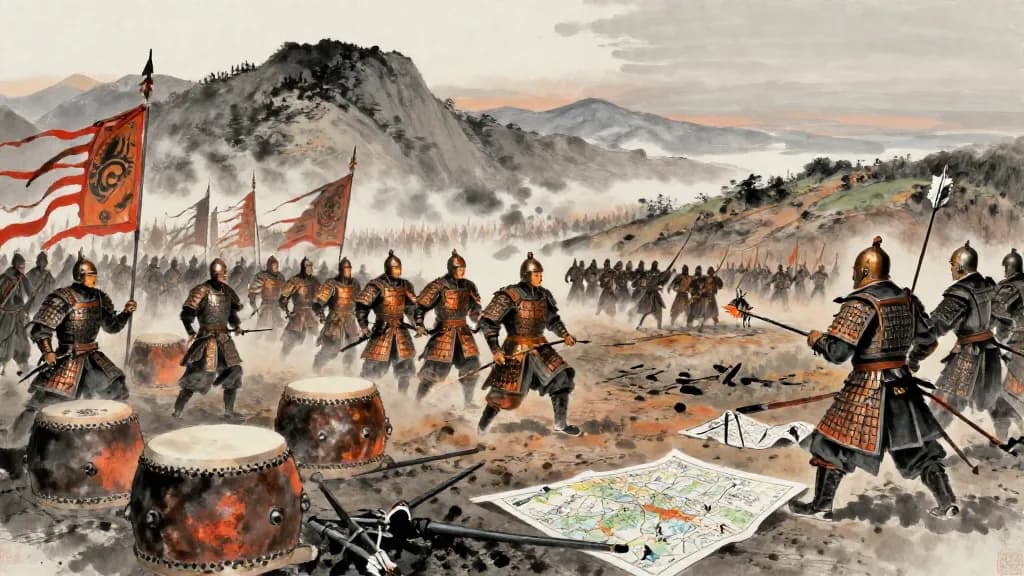 戰步 (Infantry Warfare) — Chinese ink painting