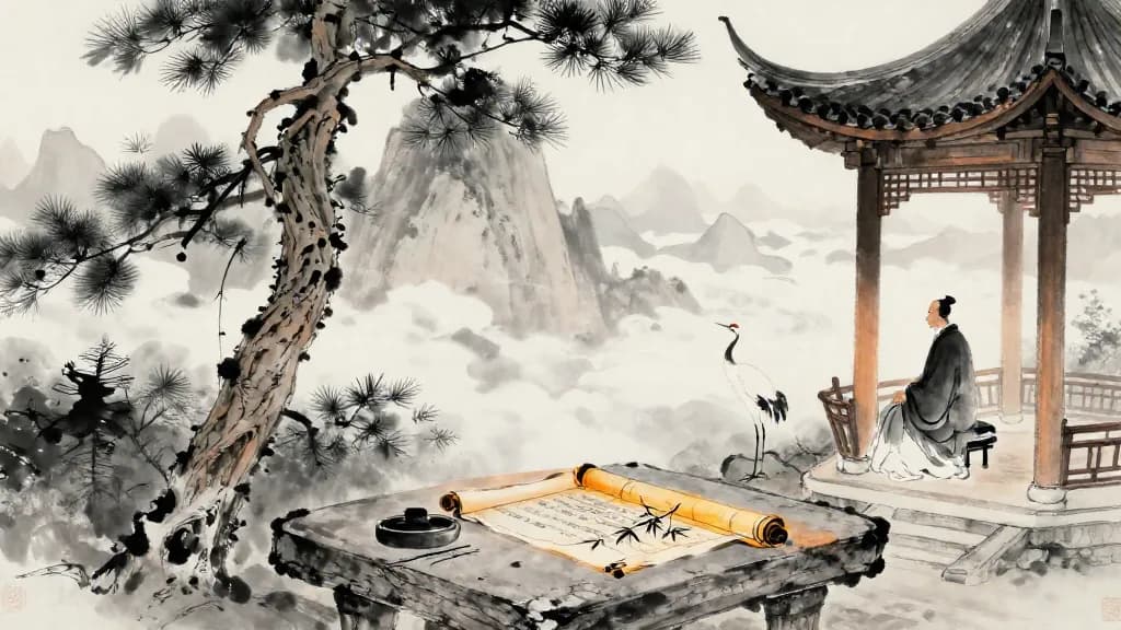 梁惠王上 (King Hui of Liang, Part I) — Chinese ink painting