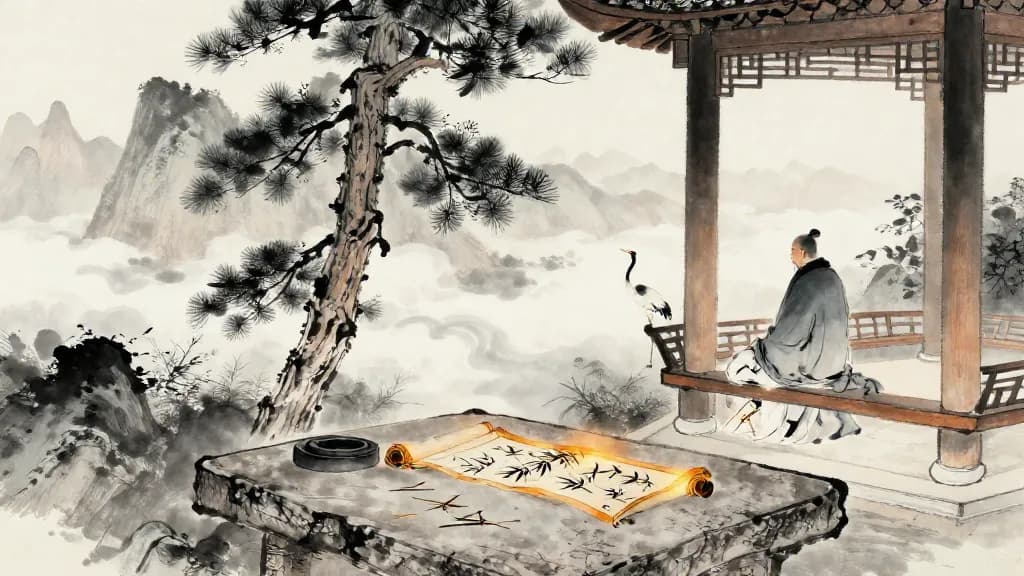 滕文公上 (Duke Wen of Teng, Part I) — Chinese ink painting