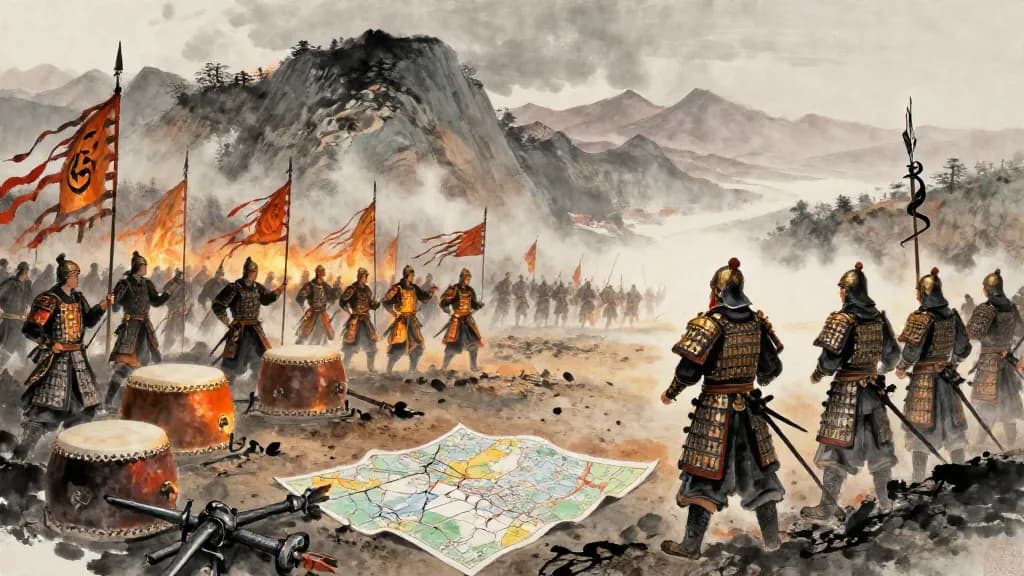 七患 (The Seven Afflictions) — Chinese ink painting