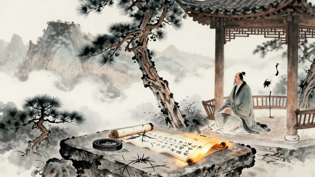 非命(中) (Against Fatalism, Part 2) — Chinese ink painting