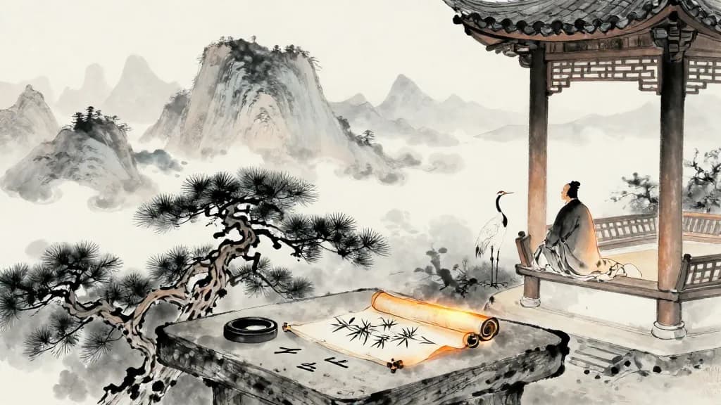 非命(下) (Against Fatalism, Part 3) — Chinese ink painting