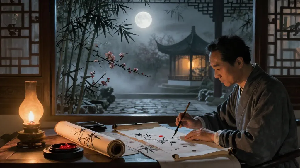 魯問 (Questions from Lu) — Chinese ink painting