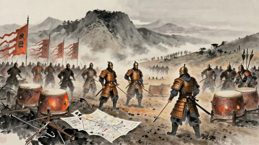 備梯 (Defense Against Siege Ladders) — Chinese ink painting