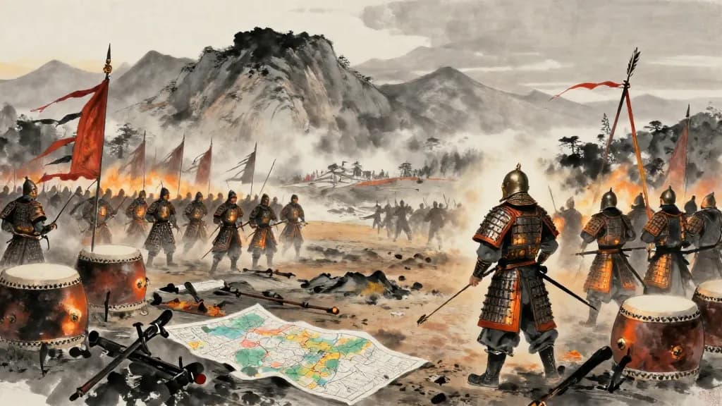 備水 (Defense Against Water Attack) — Chinese ink painting