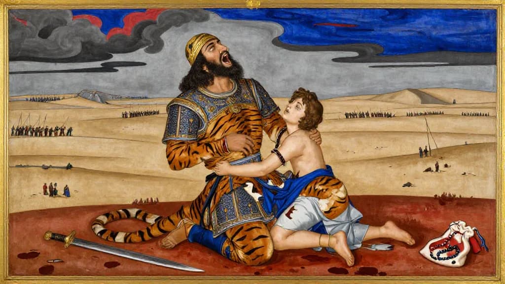 Rostam and Sohrab (Part 3) — Persian miniature painting