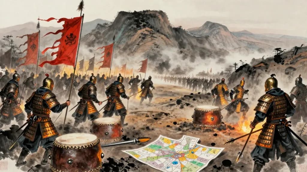 農戰 (Agriculture and Warfare) — Chinese ink painting