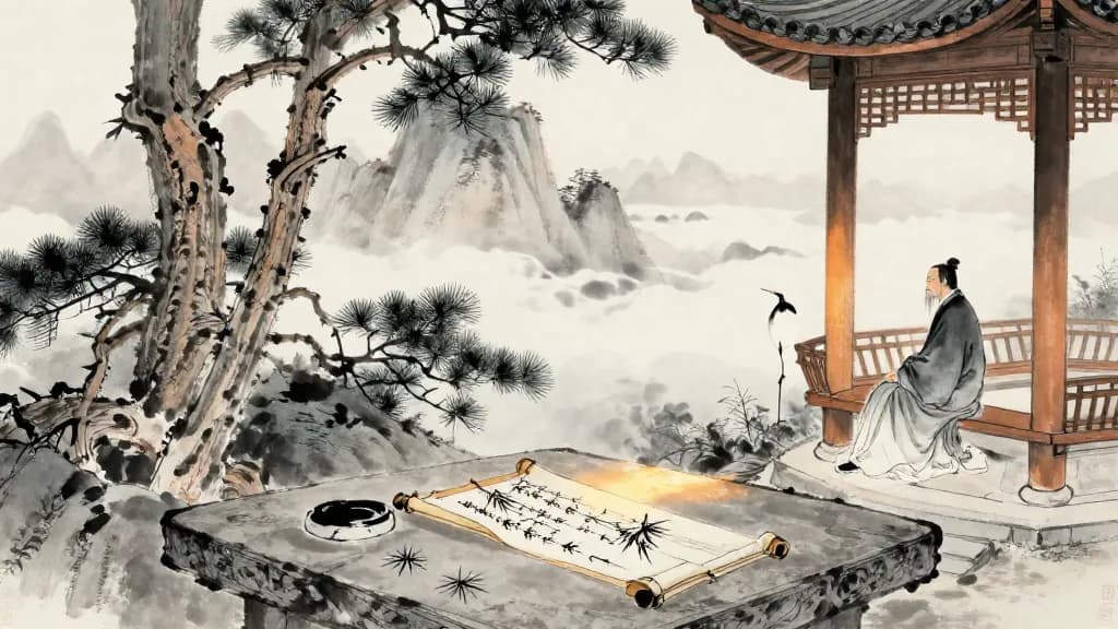 開塞 (Opening and Blocking) — Chinese ink painting