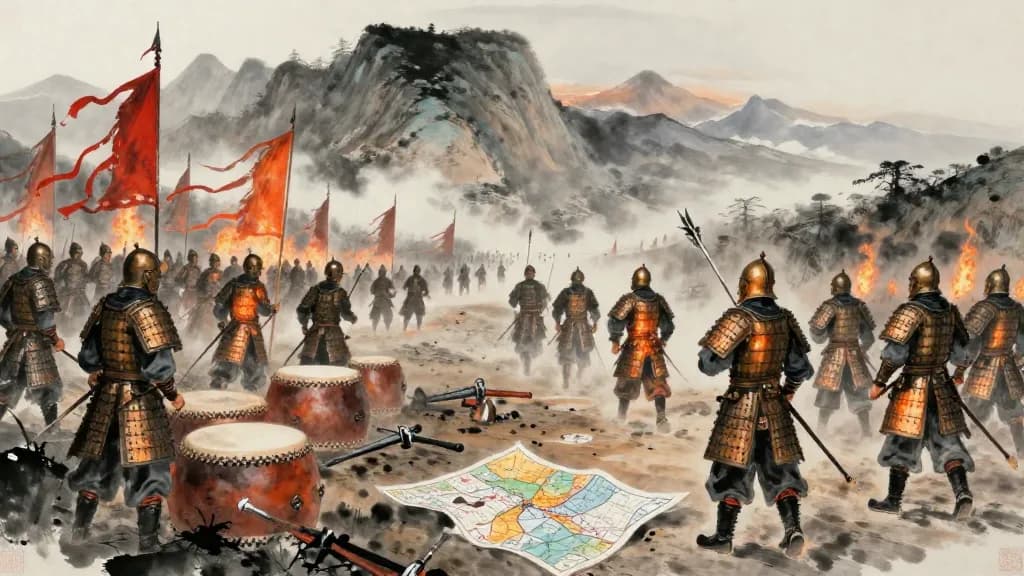 兵守 (Military Defense) — Chinese ink painting