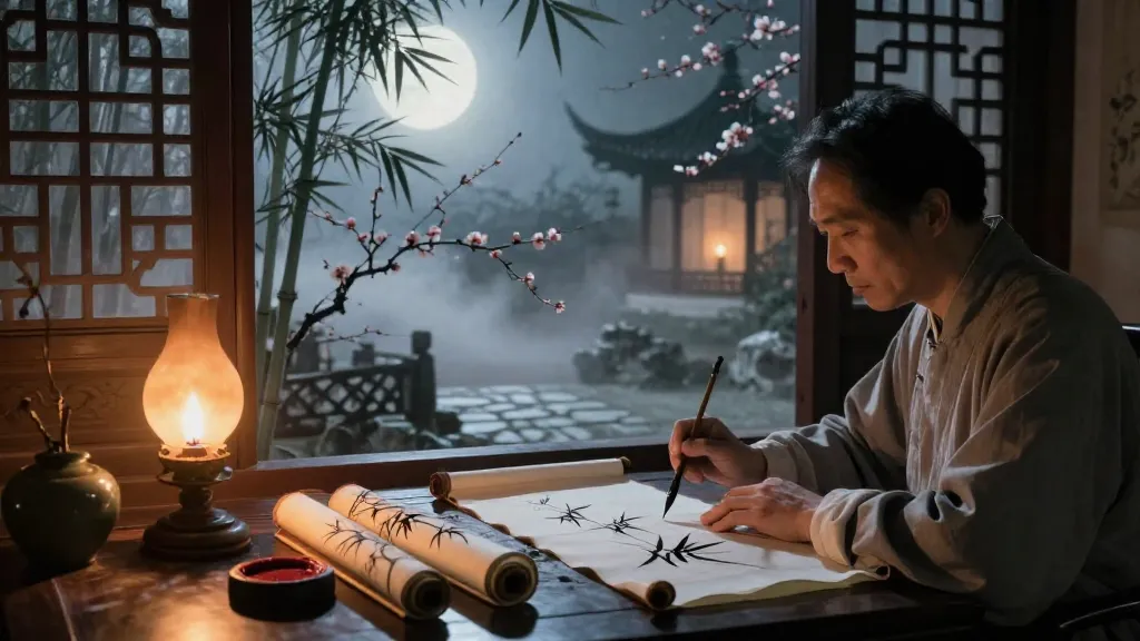 御盜 (Controlling Theft) — Chinese ink painting