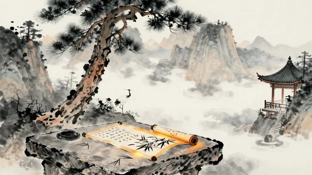 君臣 (Ruler and Minister) — Chinese ink painting