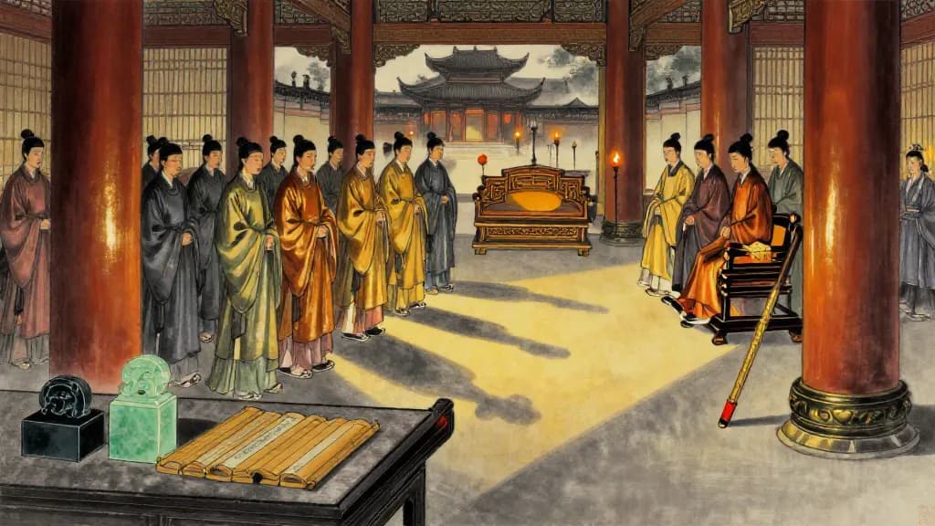 慎法 (Being Cautious with the Law) — Chinese ink painting