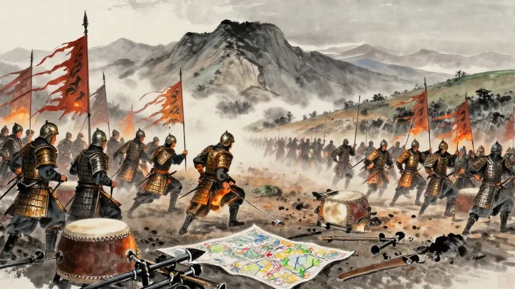 陳忌問壘 (Tian Ji Asks About Ramparts) — Chinese ink painting