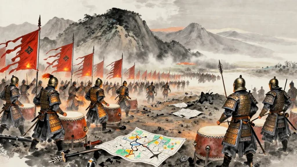 行篡 (Marching and Selection) — Chinese ink painting