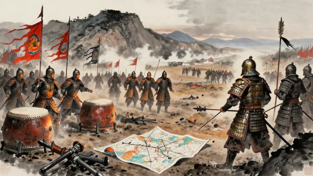 十陣 (The Ten Formations) — Chinese ink painting