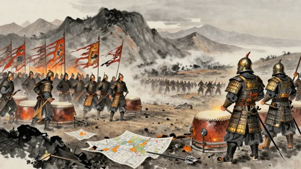 雄牝城 (Male and Female Cities) — Chinese ink painting