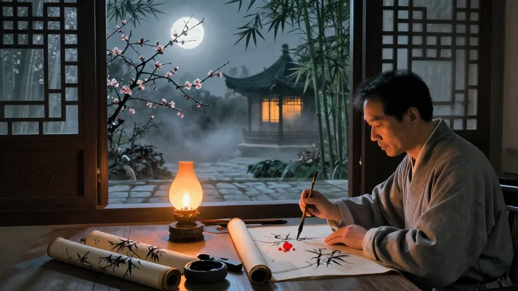 積疏 (Concentrated and Dispersed) — Chinese ink painting